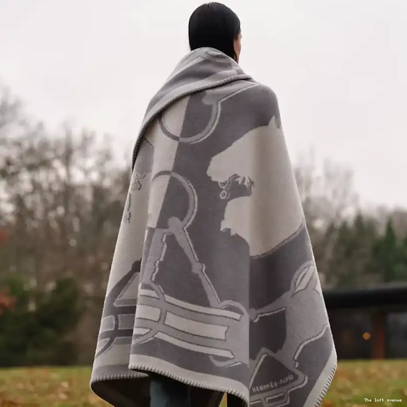 BLANKET TATERSALE WOOL THROW HERMES 0623